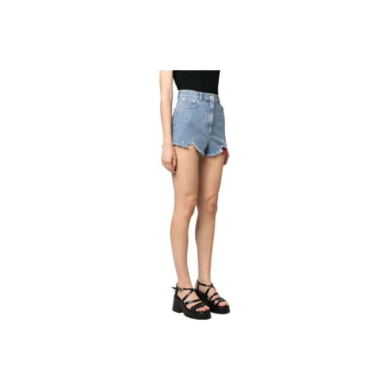 MOSCHINO Denim Shorts Women's Sky Blue-3