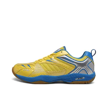 XPD Anti Slip Wear Resistant Breathable Rebound Low Top Badminton Shoes Unisex Yellow Blue