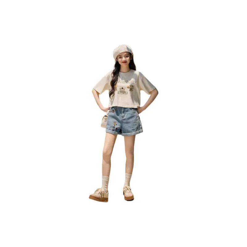 ZIHAN T Shirt Women's Beige Gold-1