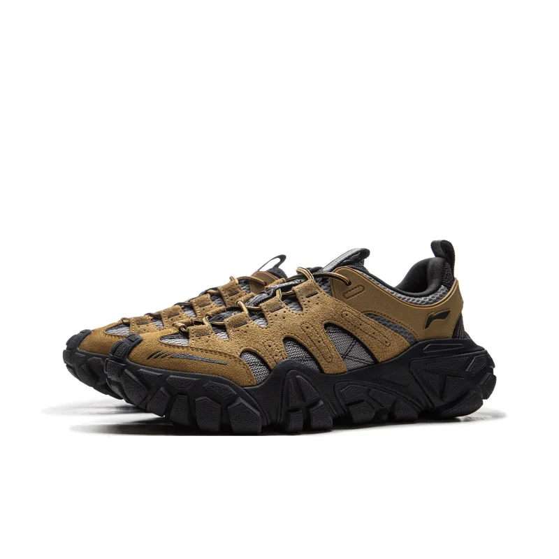 LiNing Dunes Cushioning Anti Slip Wear Resistant Breathable Height Increasing Low Top Casual Shoes Men's Umber-2