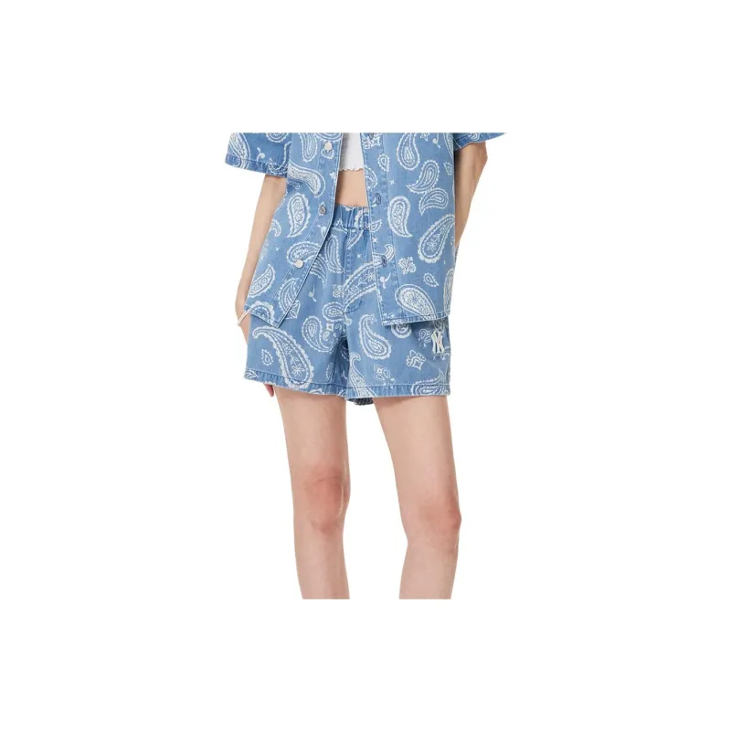 MLB Denim Shorts Women's Light Sky Blue-2