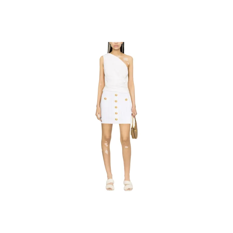 BALMAIN Casual Short Skirts Women's White-3