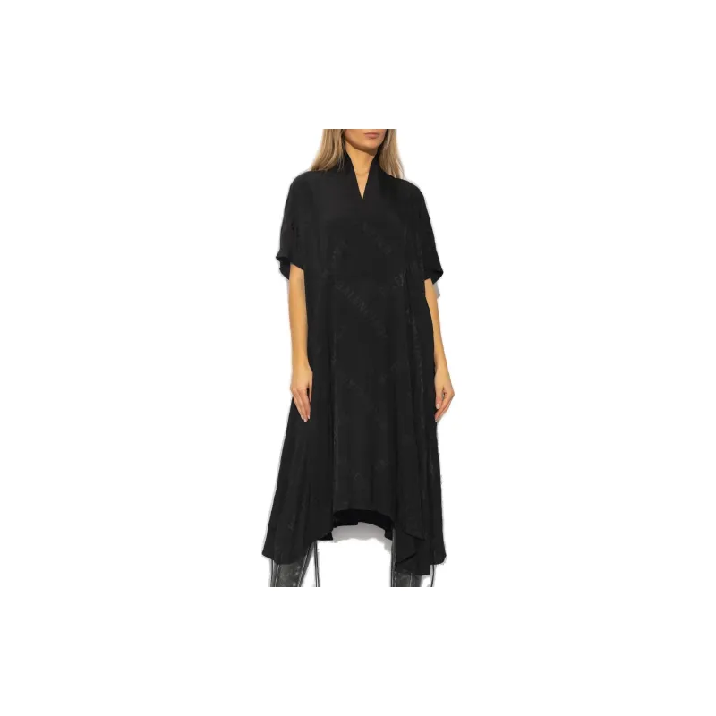 Balenciaga Short Sleeved Dress, Regular Fit Women's Gray-3