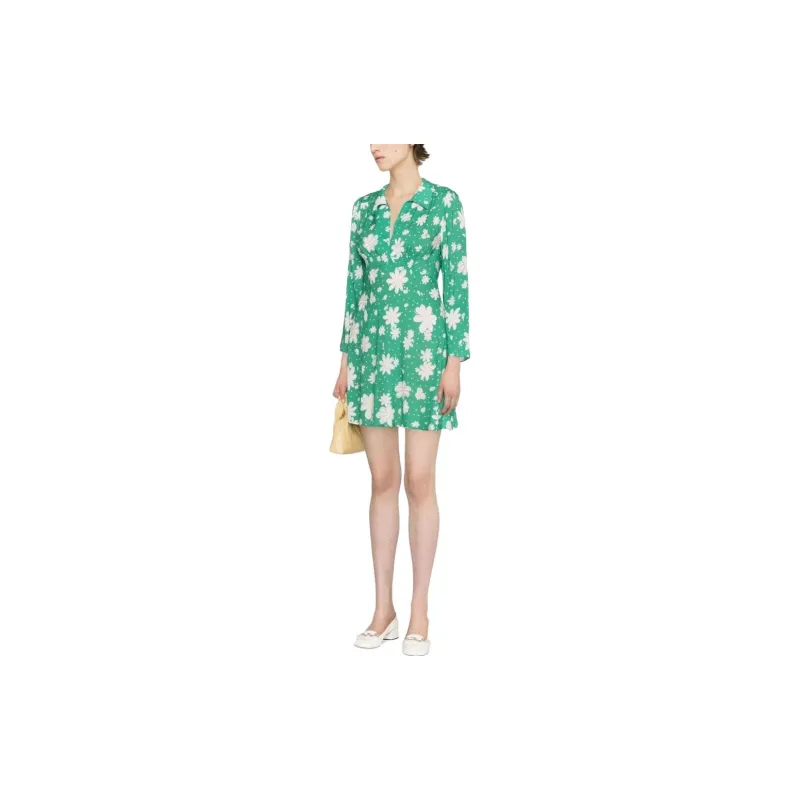 Rixo Short Sleeved Dresses Women's Green-1