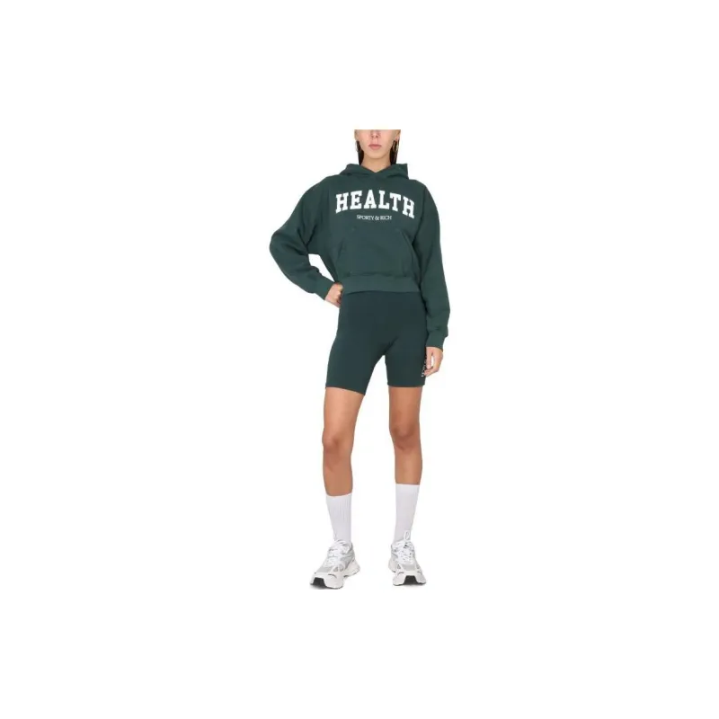 SPORTY & RICH Logo Printed Cropped Hoodie-1
