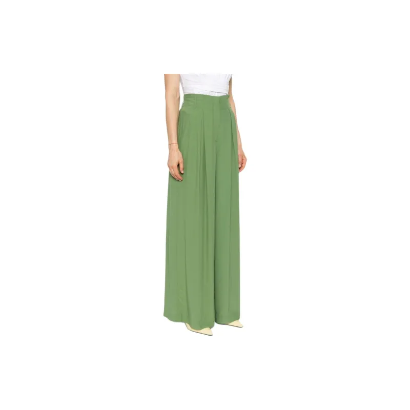 DVF Diane Von Furstenberg SS24 Casual Pants Women's Army Green-2