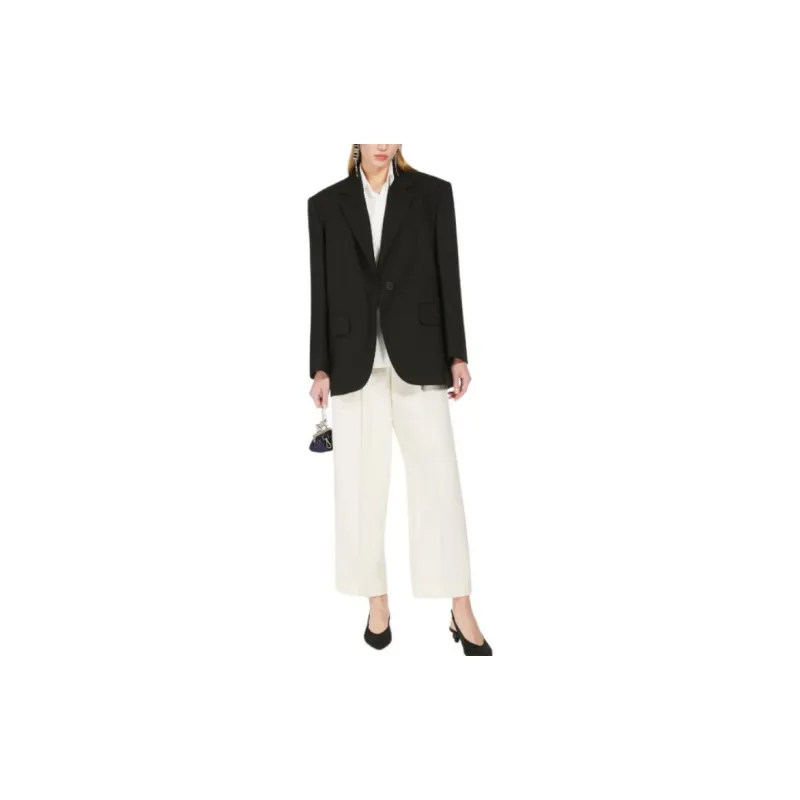 WEEKEND MaxMara Bravo Collection Oversized Woollen Cloth Blazer Business Suit Women's Black-1