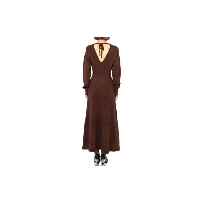 Maison Mihara Yasuhiro Long Sleeved Dresses Women's Brown-1