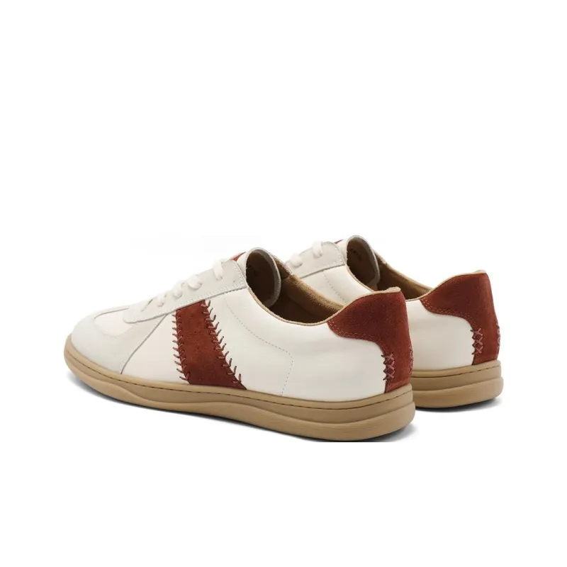 Senda Skateboard Shoes Men Low Top Beige Red-4