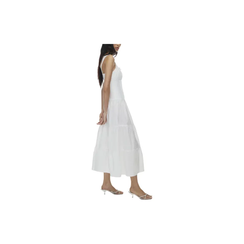ARITZIA Sunday Best Strudel Poplin Maxi Dress Slip Dresses Women's White/White-4