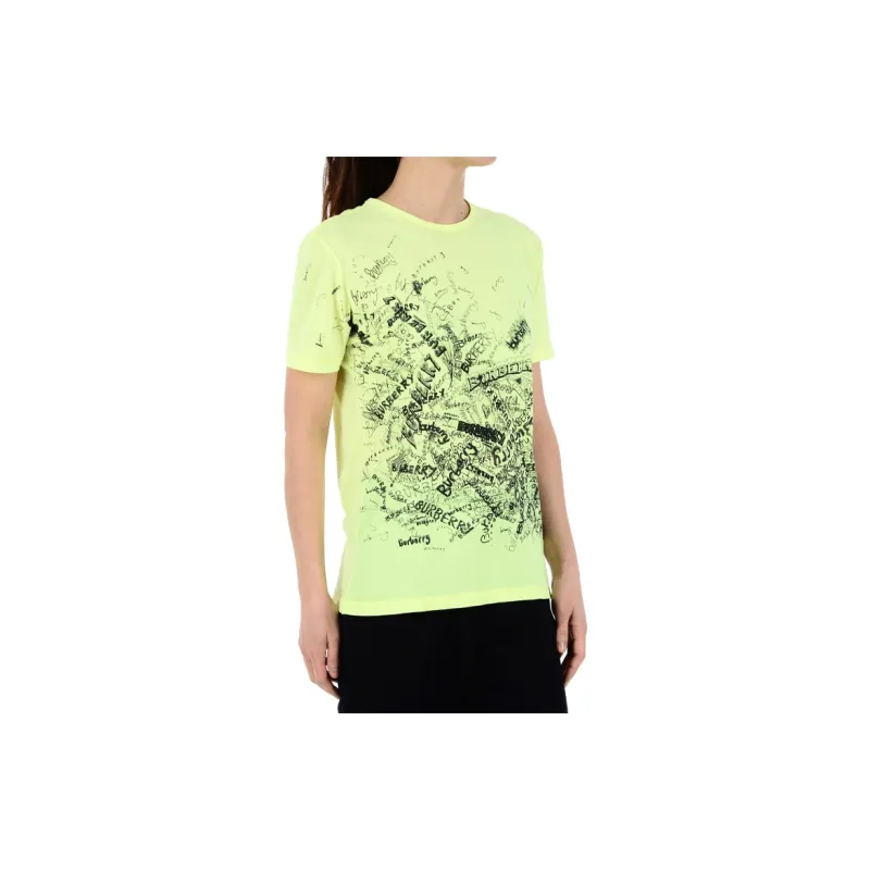 Burberry T-Shirts Women's Light Yellow-3