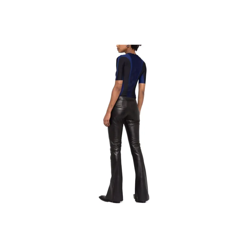 OFF-WHITE Corporate Logo-print Leather Trousers-1