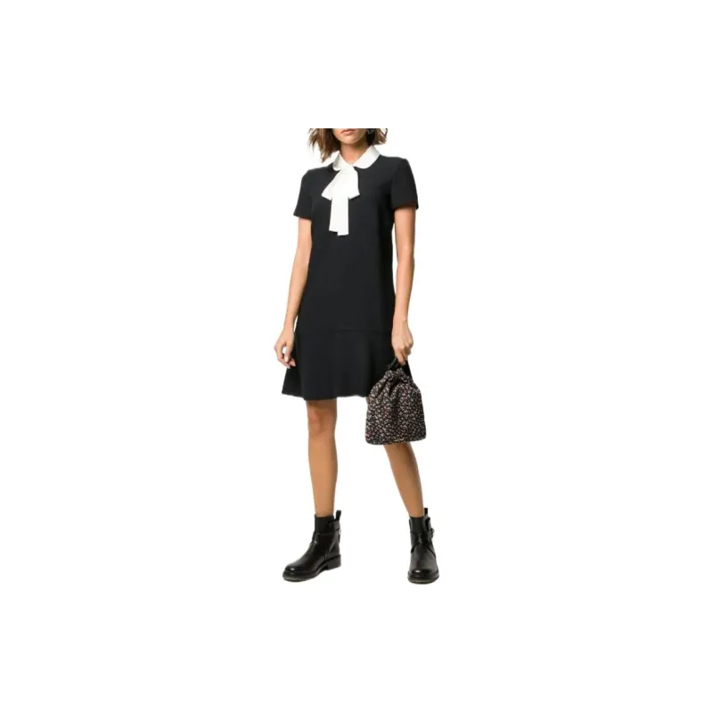 RED VALENTINO Short Sleeved Dresses Women's Black-1