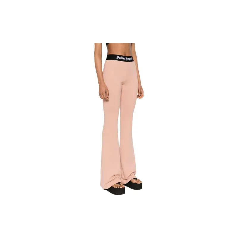 PALM ANGELS Logo Elastic Waistband Flared Track Pants-3
