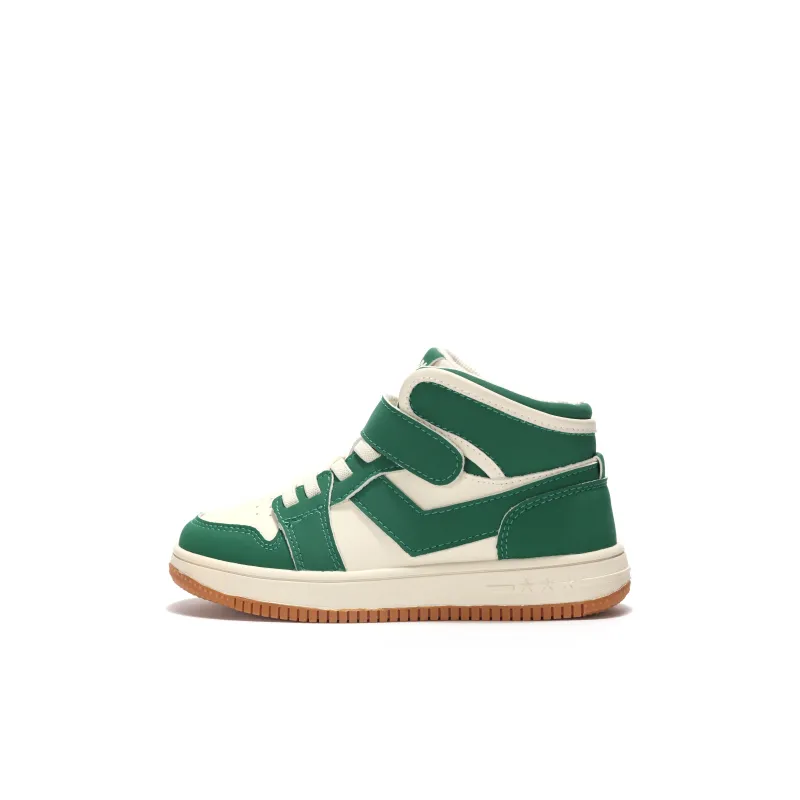 PONY Wear Resistant High Top Kids' Skateboarding Shoes Green White Kids'-0