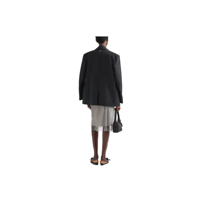 PRADA Crystal studded Tulle Midi Skirt-1
