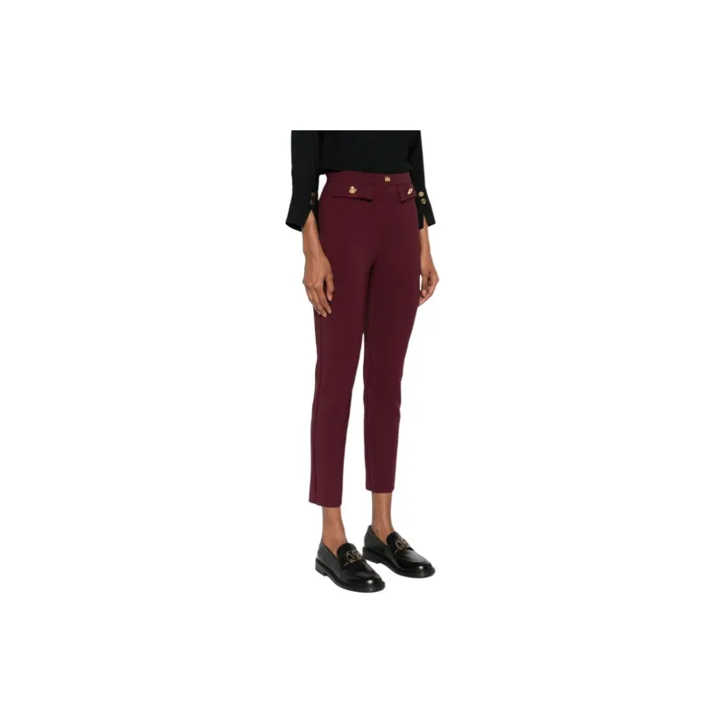 Elisabetta Franchi Logo Rivet Straight Leg Trousers-4