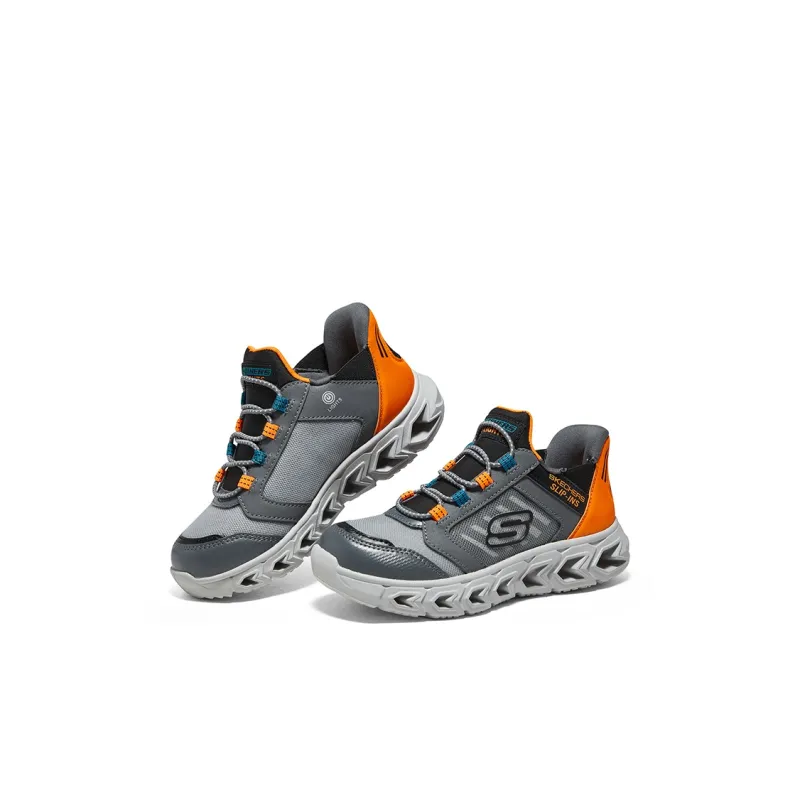 Skechers Hands Free Slip Ins Boys Anti Slip Wear Resistant Kids Lifestyle Shoes Charcoal Gray/Orange Kids'-3
