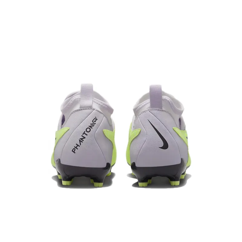 Nike Phantom DF AG Artificial Lawn Slip Resistant Low Top Kids' Soccer Shoes Gray Green Kids'-4