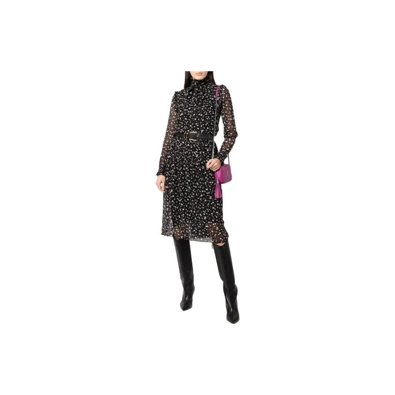SAINT LAURENT Long Sleeved Dress Women's Black-1