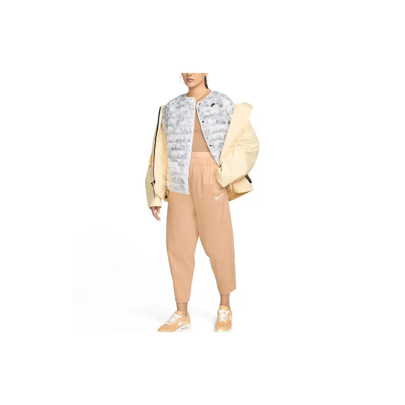 Nike Puffer Jacket Winter Women's Beige Yellow-4