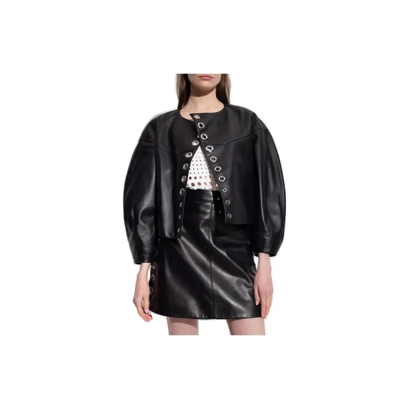 Chloe SS23 Leather Jacket Women's Black-1