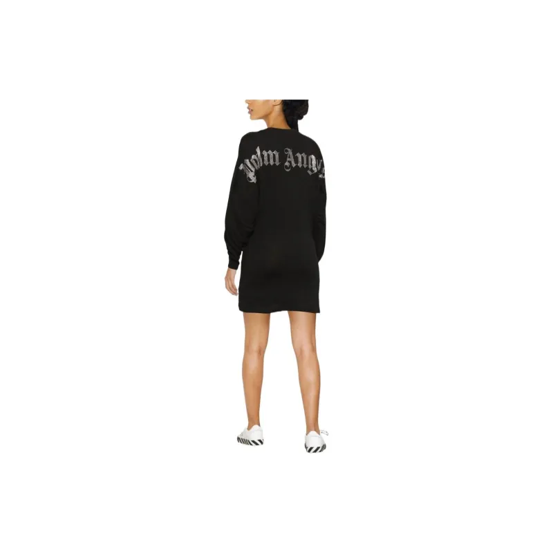 PALM ANGELS Glitter logo Jumper Dress-2