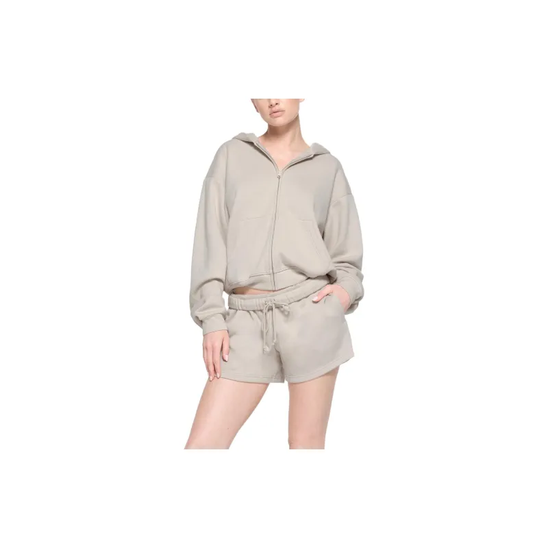 SKIMS COTTON FLEECE CLASSIC SHORT Casual Shorts Women's STONE/Stone Color-1