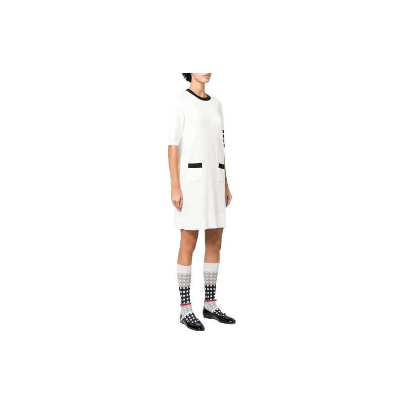THOM BROWNE Hector-embroidery Knitted Mini Dress-3