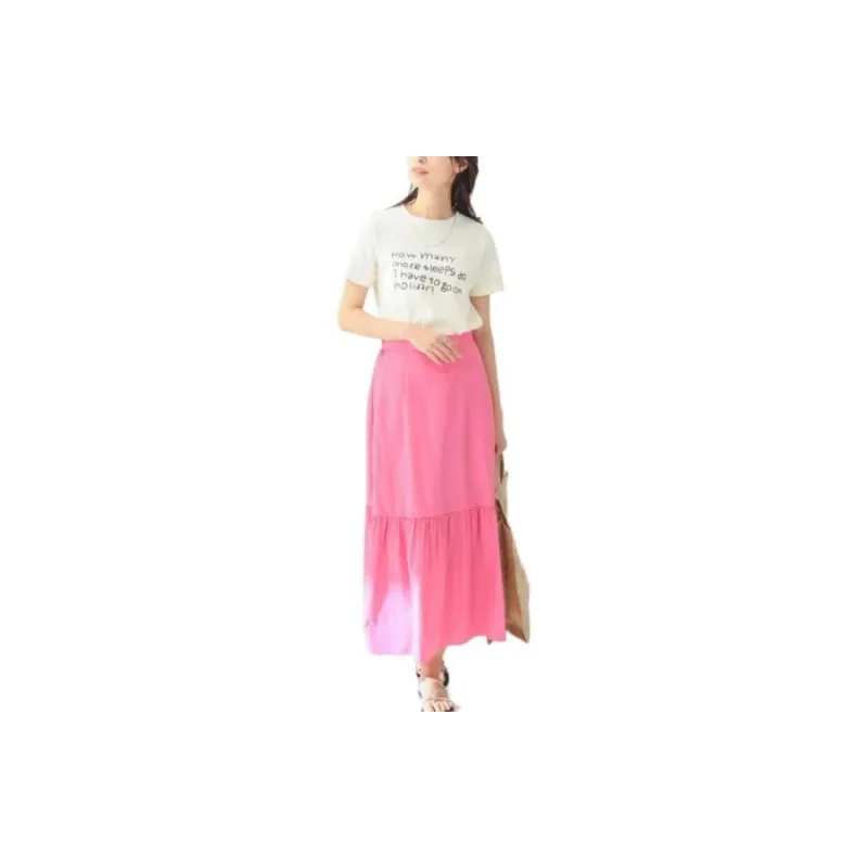 Beams Casual Long Skirts Women's Pink-3