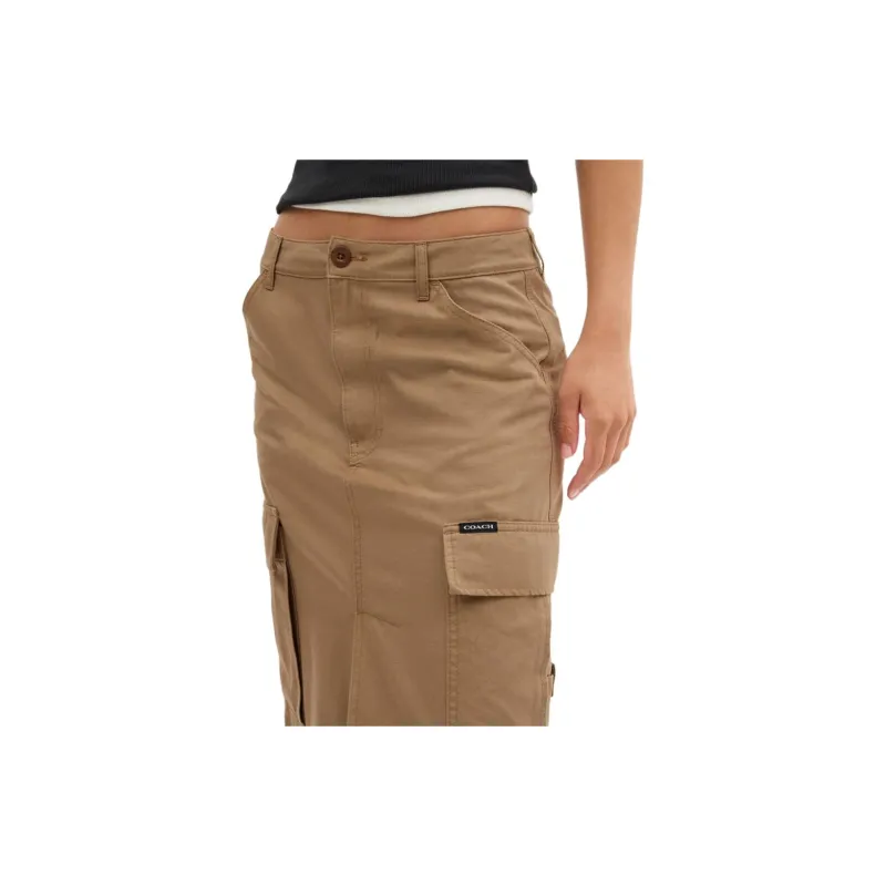COACH SS24 Casual Long Skirt Women's Khaki-2