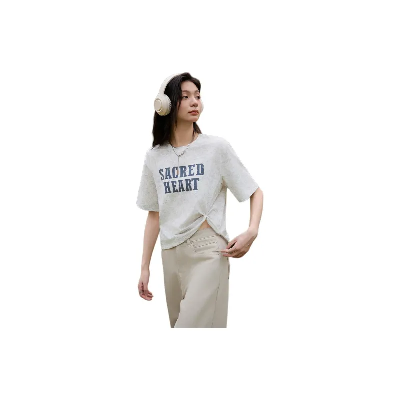 【dme】 T Shirt Women's Heather Gray-2