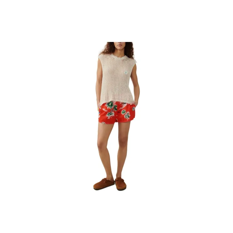 AMERICAN VINTAGE A.M SS24 SHORT FEMME BYGOO Casual Shorts Women's Benny Red-2