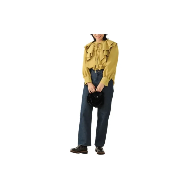 Beams Shirts Women's Mustard-3