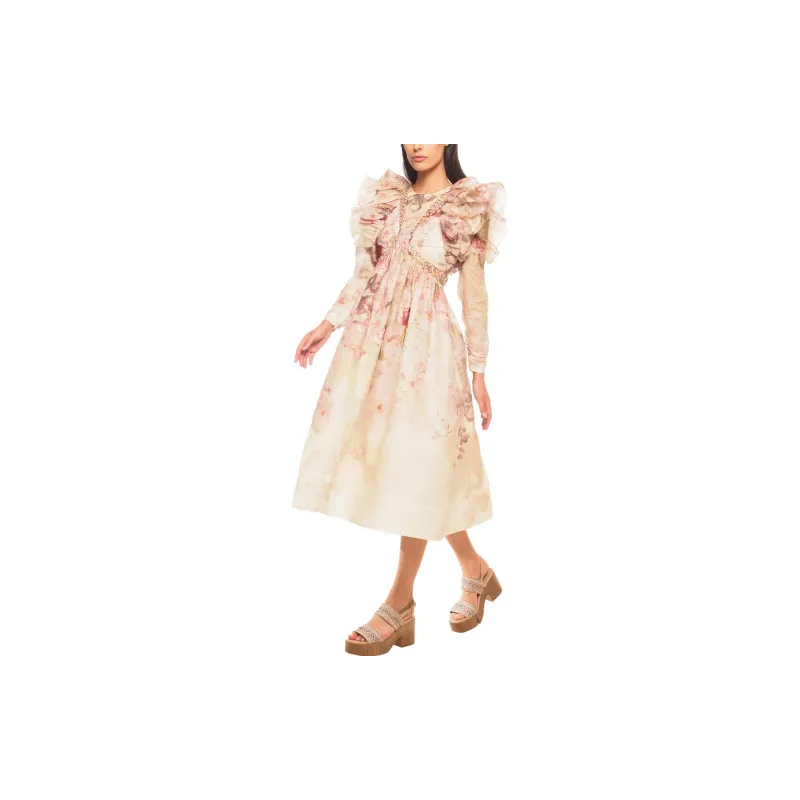 Zimmermann FW23 Long Sleeved Dress Women's Beige-3