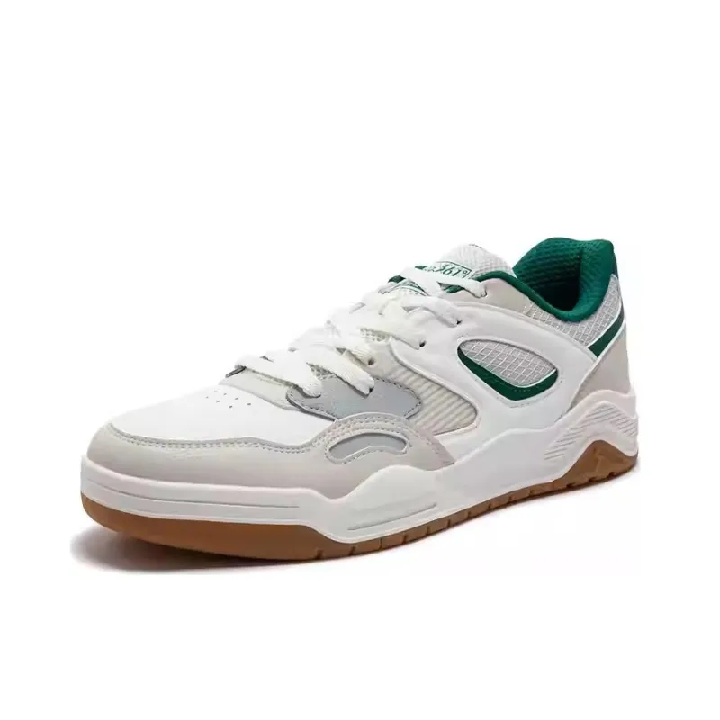361° Anti Slip Wear Resistant Low Top Skateboard Shoes Men's White Gray Green-1