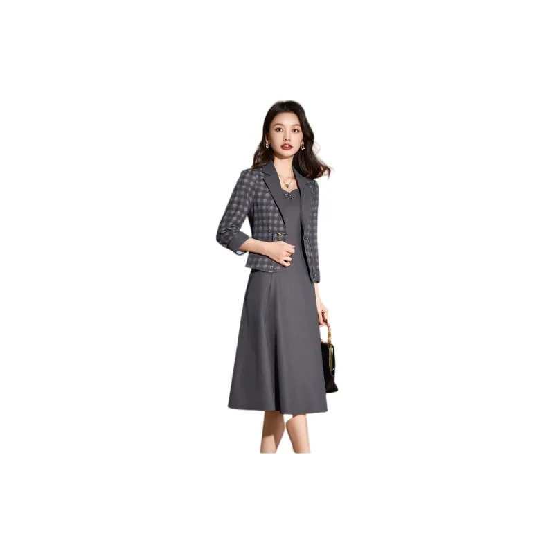 Mylan Two Piece Skirt Sets Women's Gray-6