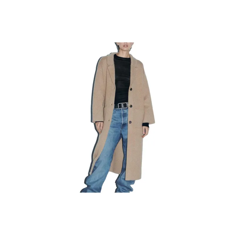 ZARA Coats Women's Brown-2