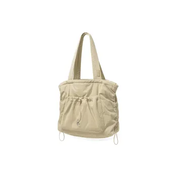 LIVEBOX EN DIRECT Nylon Shoulder Bag Large Size Women's Ecru/Gray/Khaki
