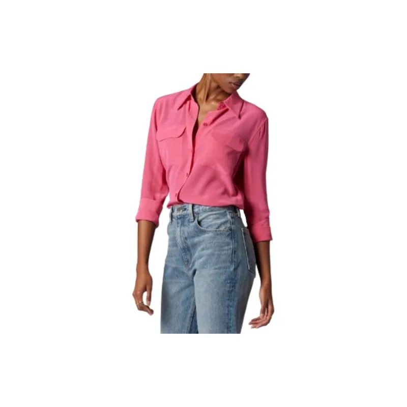 Equipment Flap pocket Silk Shirt-4