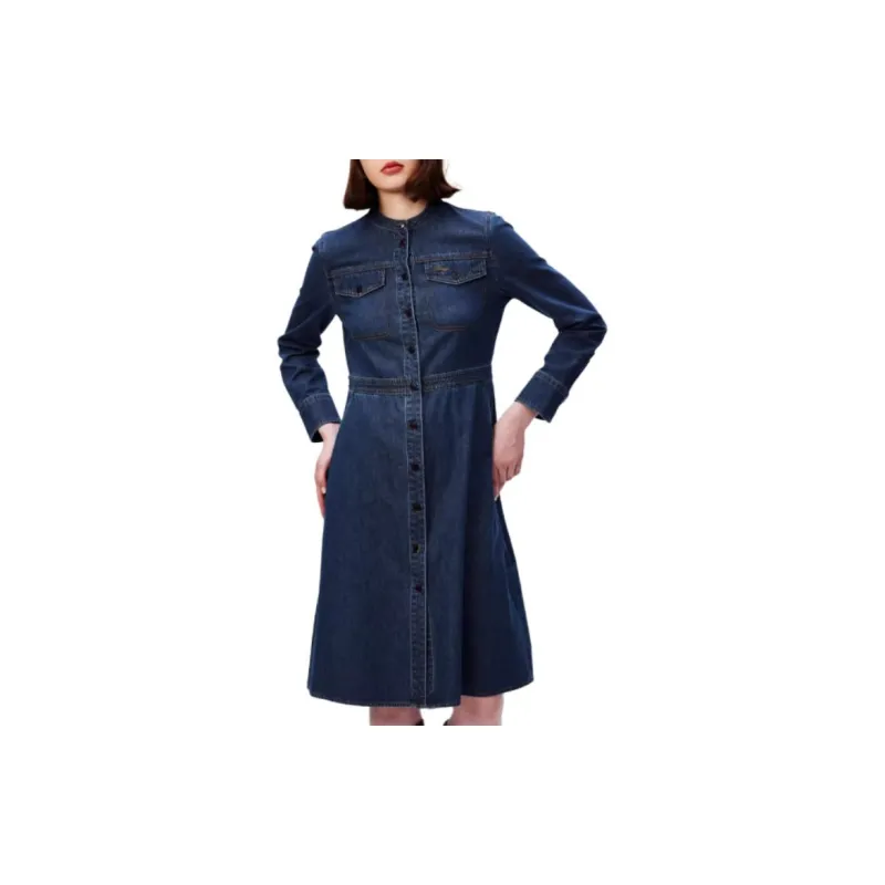 HAZZYS Long Sleeved Dress Women's Dark Blue-2