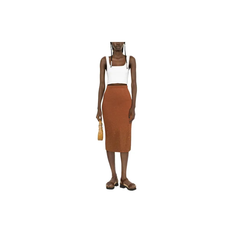 Sandro Casual Long Skirts Women's Reddish Brown-1