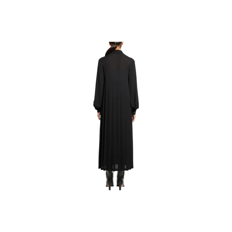 Ferragamo Pleated-skirt Silk Shirt Dress-2