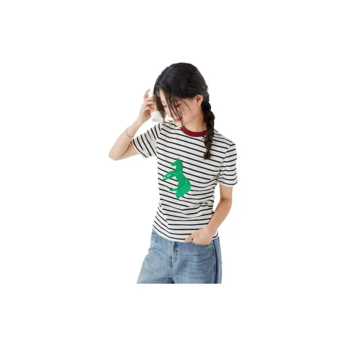 Fragment T-Shirt Women's Beige Yellow