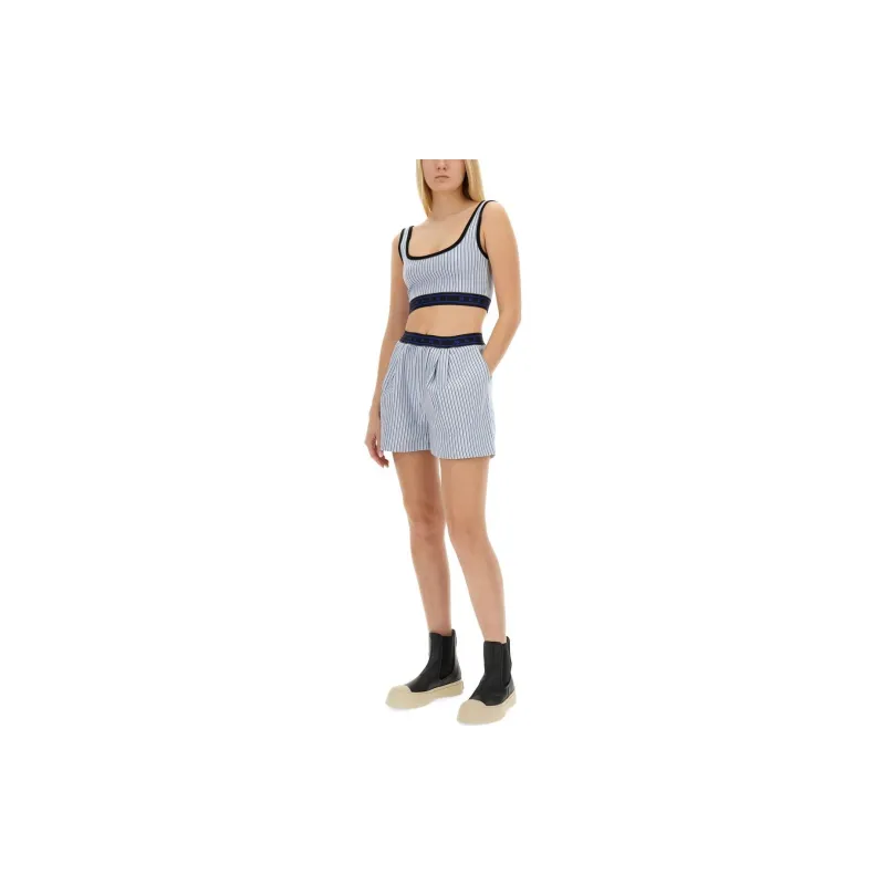 MARNI Stripe Jersey Jacquard Top 'Vivid Blue'-2