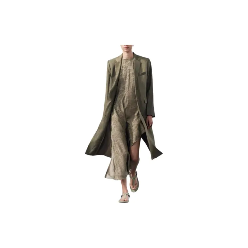 ZARA ZW Series Coat Women's Khaki-2