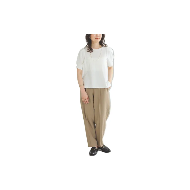 Beams Crop Tops Women's White-2