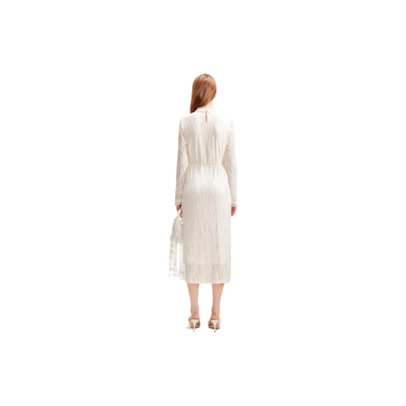COCOON Long Sleeved Dress Women's Ecru-0