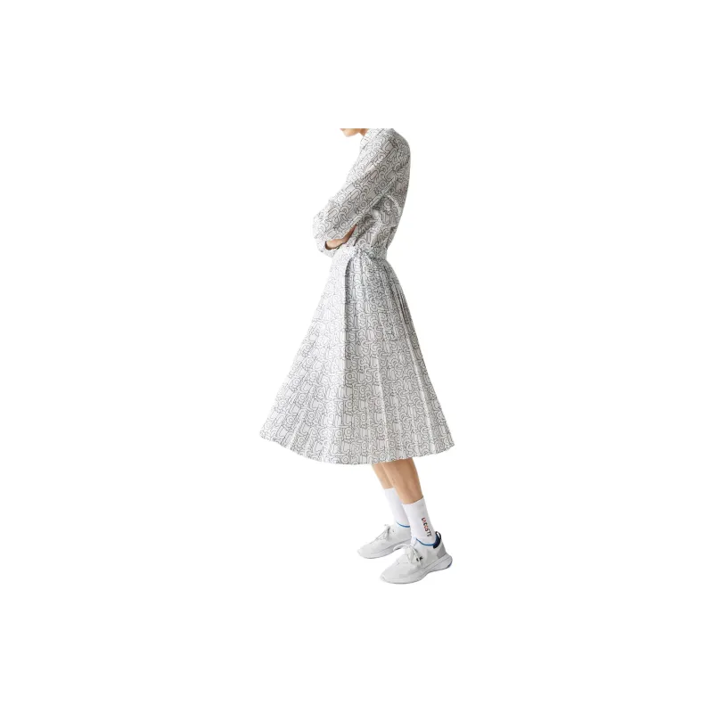 LACOSTE Casual Long Skirt Women's White-3
