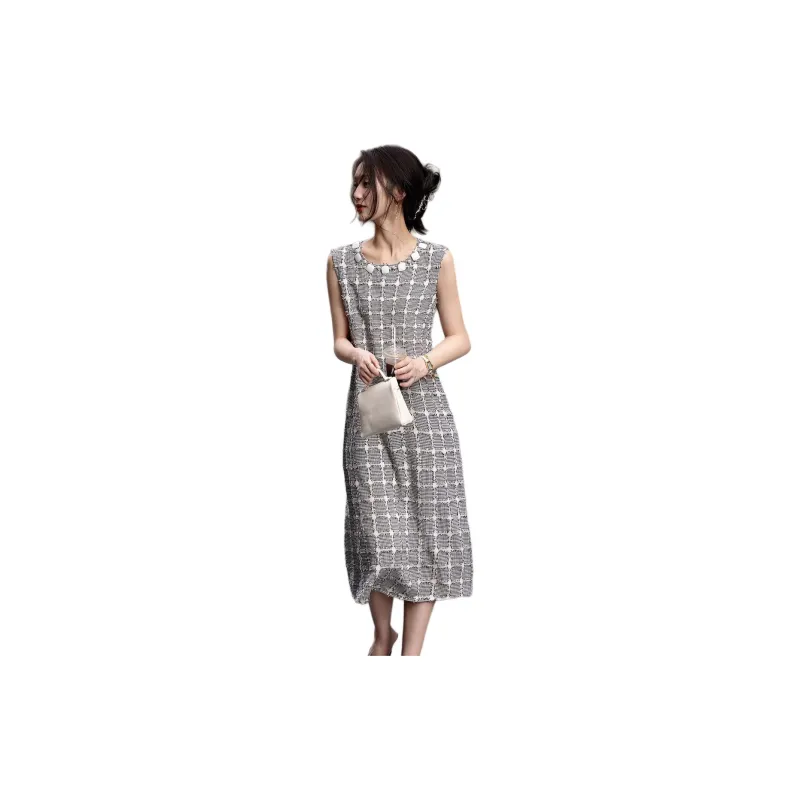 【dme】 Sleeveless Dress Women's Black Beige-2